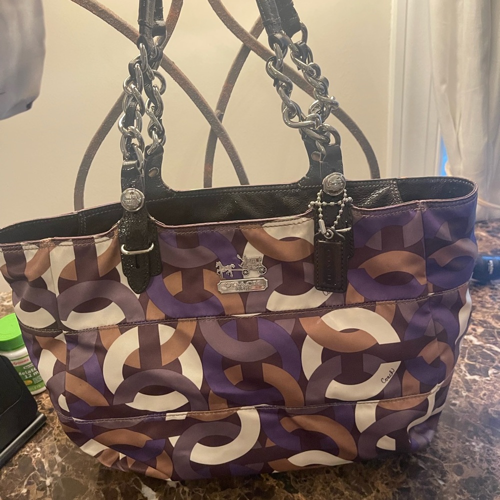 Coach Multicolor Chain Strap Tote